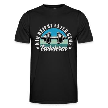 Fitness Mir Reicht Es Ich Geh Trainieren Hantel - Männer Funktions-T-Shirt - Schwarz - Vorne - AI Model Male 178 dark (178cm)