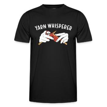 Yarn Whisperer Knitting - Men's Functional T-Shirt - black - Front - AI Model Male 178 dark (178cm)
