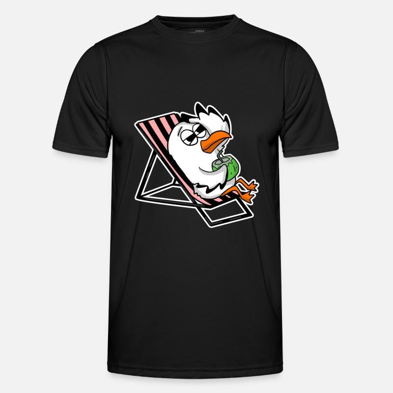 Möwe am Strand - Männer Funktions-T-Shirt - Schwarz