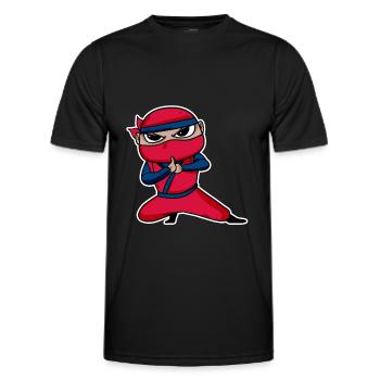 Ninja - Men's Functional T-Shirt - black - Front - AI Model Male 178 dark (178cm)