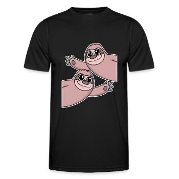 Faultier Faultiere - Männer Funktions-T-Shirt - Schwarz - Vorne - AI Model Male 178 dark (178cm)