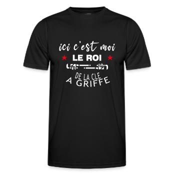 c'est moi le ROI de la clé à griffe - T-shirt sport Homme - noir - Devant - AI Model Male 178 dark (178cm)