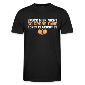 Tischtennis Spuck nicht so große Töne - Männer Funktions-T-Shirt - Schwarz - Vorne - AI Model Male 178 dark (178cm)