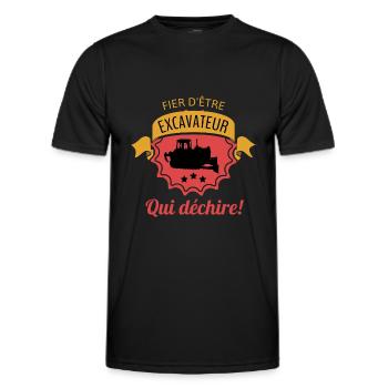 EXCAVATEUR - T-shirt sport Homme - noir - Devant - AI Model Male 178 dark (178cm)