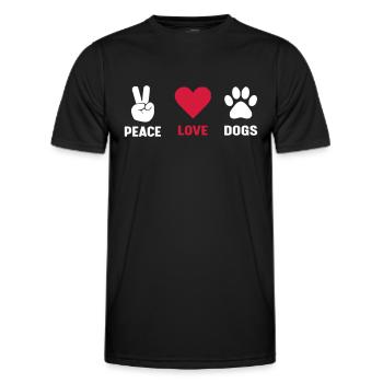 Frieden Liebe Hunde - Männer Funktions-T-Shirt - Schwarz - Vorne - AI Model Male 178 dark (178cm)