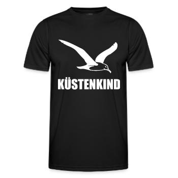 Küstenkind – Zuhause ist, wo das Meer beginnt - Männer Funktions-T-Shirt - Schwarz - Vorne - AI Model Male 178 dark (178cm)