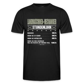 Landmaschinenmechaniker Stundenlohn Landmaschinen - Männer Funktions-T-Shirt - Schwarz - Vorne - AI Model Male 178 dark (178cm)
