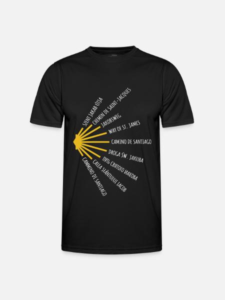 De Camino de Santiago heeft vele talen - Camino - Bedevaart - Functioneel T-shirt voor mannen - zwart
