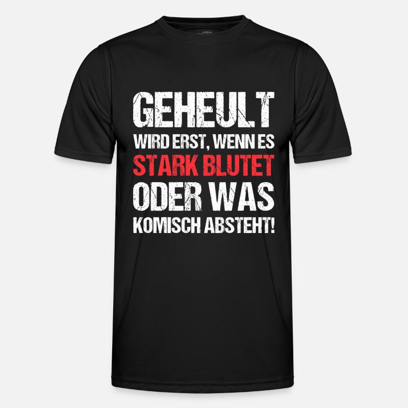 Handball Trainer Spruch Geheult wird erst - Männer Funktions-T-Shirt - Schwarz