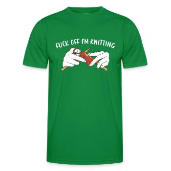Fuck Off Je tricote - T-shirt sport Homme - vert - Devant - AI Model Male 178 dark (178cm)