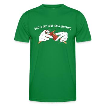Only A Boy That Loves Knitting - Männer Funktions-T-Shirt - Kelly Green - Vorne - AI Model Male 178 dark (178cm)