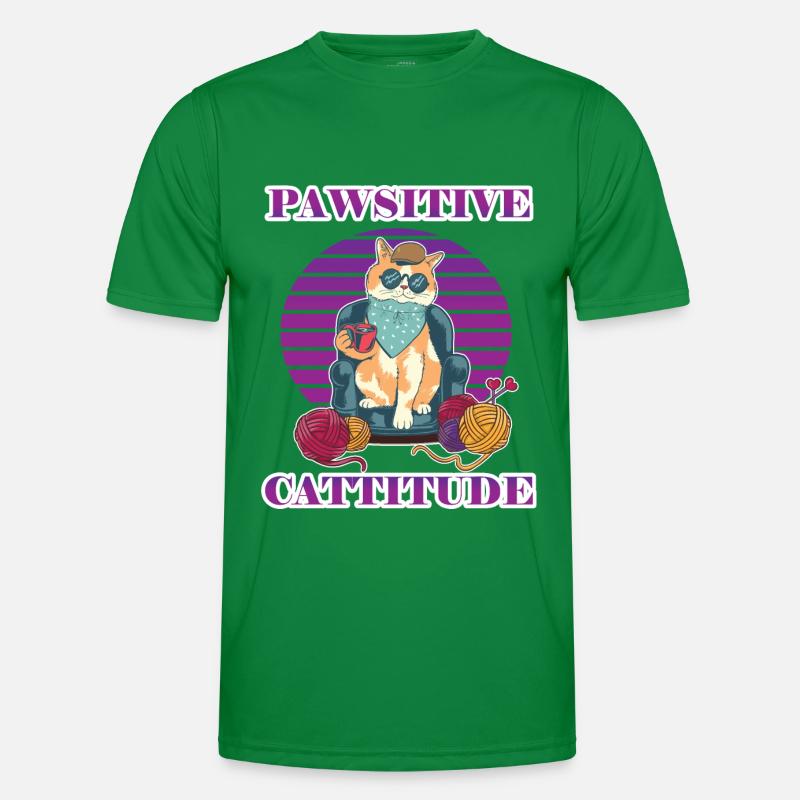 Pawsitive Cattitude T-shirt sport Homme