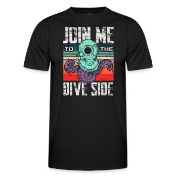 Join the dive side - Men's Functional T-Shirt - black - Front - AI Model Male 178 dark (178cm)