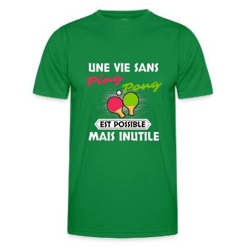 Table de Tennis - T-shirt sport Homme - vert - Devant - AI Model Male 178 dark (178cm)