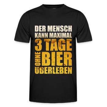 BIER SAUFEN MALLORCA IBIZA BIERGARTEN BIERSHIRT - Männer Funktions-T-Shirt - Schwarz - Vorne - AI Model Male 178 dark (178cm)