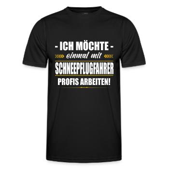 Einmal Mit Schneepflugfahrer Profis Arbeiten - Männer Funktions-T-Shirt - Schwarz - Vorne - AI Model Male 178 dark (178cm)