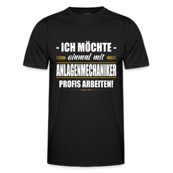 Einmal Mit Anlagenmechaniker Profis Arbeiten - Männer Funktions-T-Shirt - Schwarz - Vorne - AI Model Male 178 dark (178cm)
