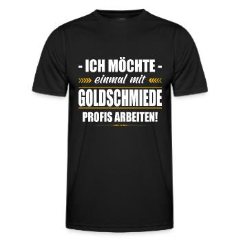 Einmal Mit Goldschmiede Profis Arbeiten Juwelier - Männer Funktions-T-Shirt - Schwarz - Vorne - AI Model Male 178 dark (178cm)