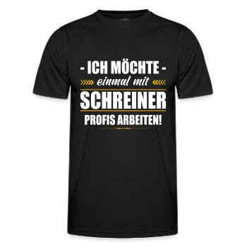 Einmal Mit Schreiner Profis Arbeiten Tischler - Männer Funktions-T-Shirt - Schwarz - Vorne - AI Model Male 178 dark (178cm)