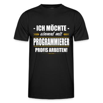 Einmal Mit Programmierer Profis Arbeiten - Männer Funktions-T-Shirt - Schwarz - Vorne - AI Model Male 178 dark (178cm)