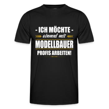 Einmal Mit Modellbauer Profis Arbeiten Modellbau - Männer Funktions-T-Shirt - Schwarz - Vorne - AI Model Male 178 dark (178cm)