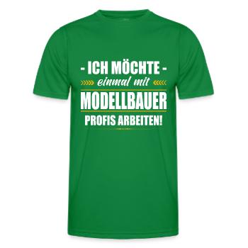 Einmal Mit Modellbauer Profis Arbeiten Modellbau - Männer Funktions-T-Shirt - Kelly Green - Vorne - AI Model Male 178 dark (178cm)