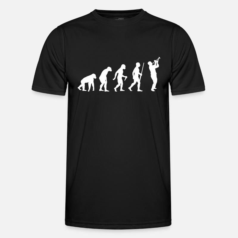 Trumpet Player Evolution Männer Funktions-T-Shirt