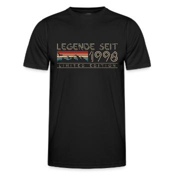 25. Geburtstag Berge 1998 Jahrgang geboren - Männer Funktions-T-Shirt - Schwarz - Vorne - AI Model Male 178 dark (178cm)