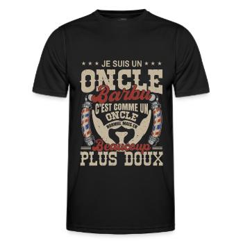 Je suis un oncle barbu normal fans barbe - T-shirt sport Homme - noir - Devant - AI Model Male 178 dark (178cm)