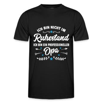 Lustiger Spruch Opa im Ruhestand Rentner Geschenk - Männer Funktions-T-Shirt - Schwarz - Vorne - AI Model Male 178 dark (178cm)