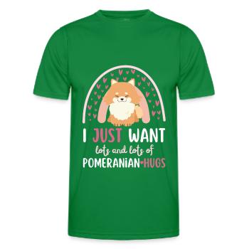 Sweet dwarf spitz lover kawaii - Men's Functional T-Shirt - kelly green - Front - AI Model Male 178 dark (178cm)