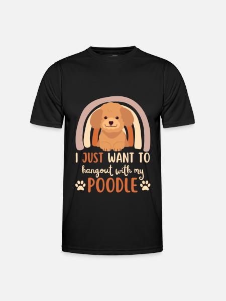 Doux caniche amoureux Kawaii - T-shirt sport Homme - noir