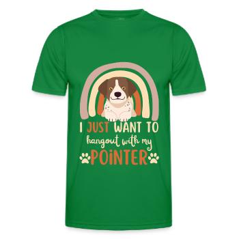 Sweet English Pointer Lover Kawaii - Men's Functional T-Shirt - kelly green - Front - AI Model Male 178 dark (178cm)