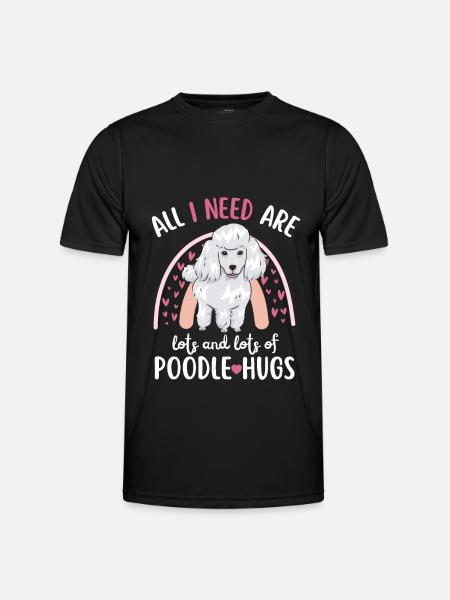 Doux caniche amoureux Kawaii - T-shirt sport Homme - noir