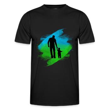 Vater und Tochter - Männer Funktions-T-Shirt - Schwarz - Vorne - AI Model Male 178 dark (178cm)