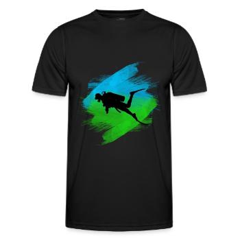diver - Men's Functional T-Shirt - black - Front - AI Model Male 178 dark (178cm)