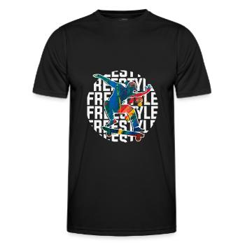 Skateboard Freestyle - Männer Funktions-T-Shirt - Schwarz - Vorne - AI Model Male 178 dark (178cm)