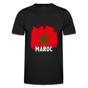 Maroc - T-shirt sport Homme - noir - Devant - AI Model Male 178 dark (178cm)