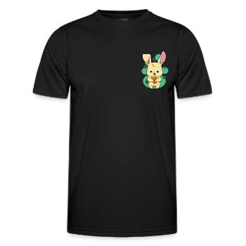 Lièvre - T-shirt sport Homme - noir - Devant - AI Model Male 178 dark (178cm)