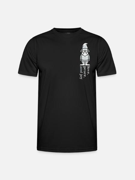 Jultröja - Jul - Dvärg - Gnome - Funktions-T-shirt herr - svart