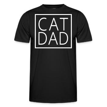 Cat Dad - Cool Dad Lover Dad Cat Besitzer Geschenk - Männer Funktions-T-Shirt - Schwarz - Vorne - AI Model Male 178 dark (178cm)