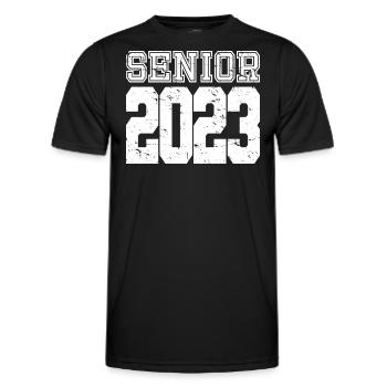 Senior 2023 Distressed Graduated Graduation Gift - Men's Functional T-Shirt - black - Front - AI Model Male 178 dark (178cm)