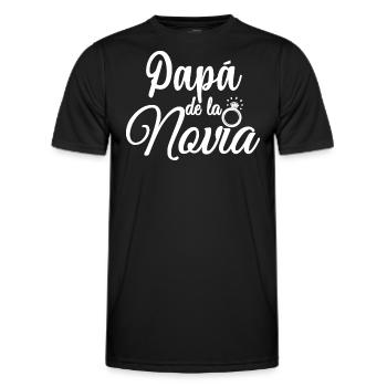 Papa de la Novia Bride's Father Wedding Gift - Men's Functional T-Shirt - black - Front - AI Model Male 178 dark (178cm)