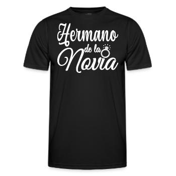 Hermano de la Novia Bride's Brother Wedding Gift - Men's Functional T-Shirt - black - Front - AI Model Male 178 dark (178cm)
