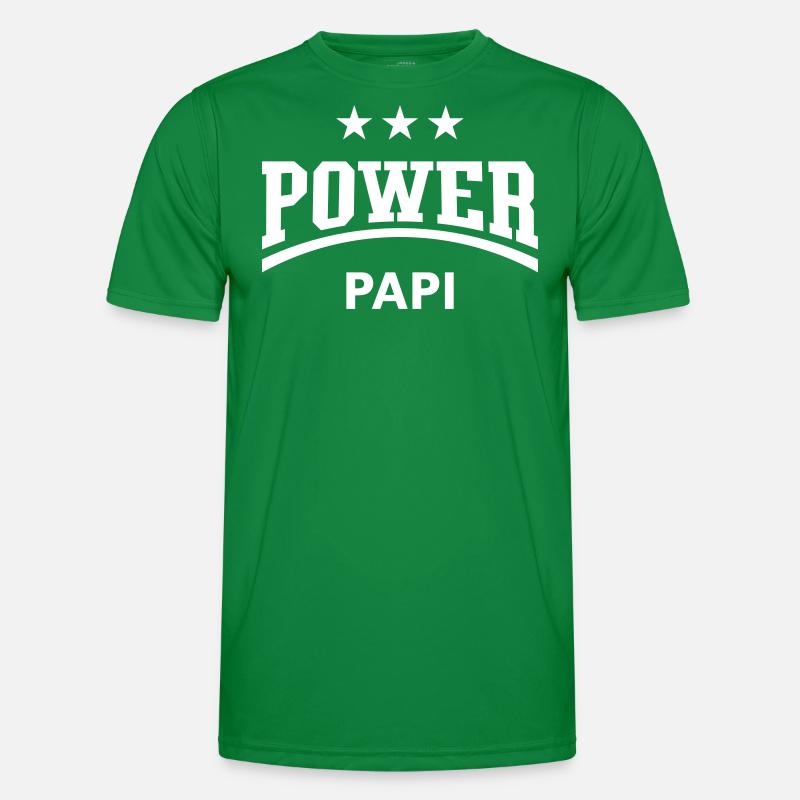 Power Papi (Papa, Vater, Vati, Vatertag / White) Männer Funktions-T-Shirt