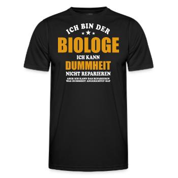 Biologe - ich kann Dummheit nicht reparieren - Männer Funktions-T-Shirt - Schwarz - Vorne - AI Model Male 178 dark (178cm)