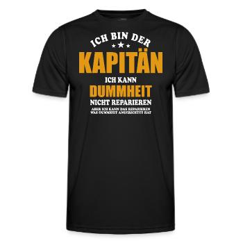 Ich bin Kapitän ich kann Dummheit nicht reparieren - Männer Funktions-T-Shirt - Schwarz - Vorne - AI Model Male 178 dark (178cm)