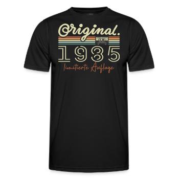 Original 1985 Vintage 1985 Birthday Retro 1985 - Men's Functional T-Shirt - black - Front - AI Model Male 178 dark (178cm)