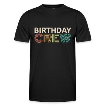 Birthday Crew Matching Group Birthday Party Outfit - Men's Functional T-Shirt - black - Front - AI Model Male 178 dark (178cm)