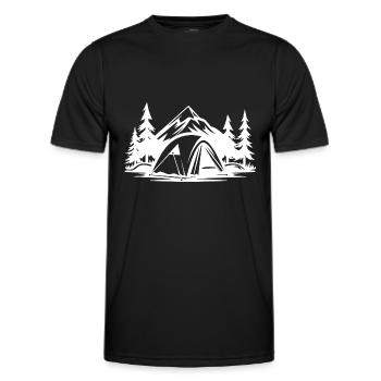 Tente de camping Nature - T-shirt sport Homme - noir - Devant - AI Model Male 178 dark (178cm)